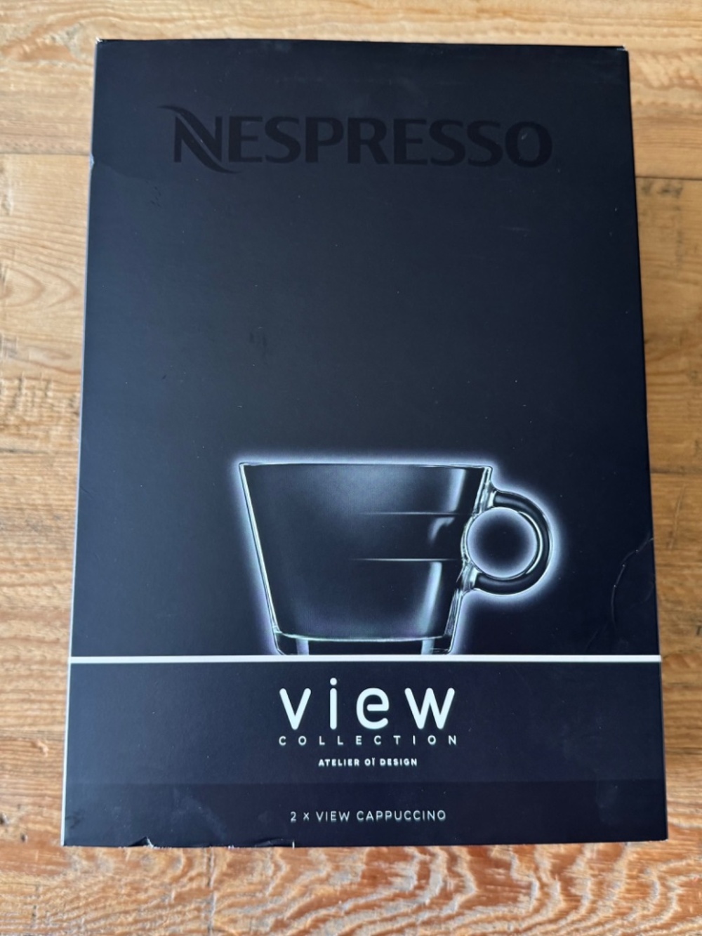 Nespresso View Cappuccino Cups, set of 2 with Saucers. NEW.